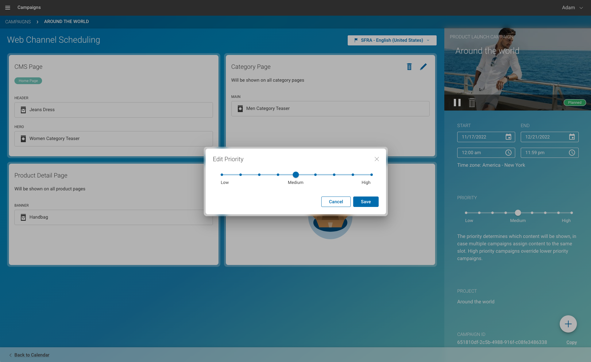 CoreMedia Campaigns screenshot