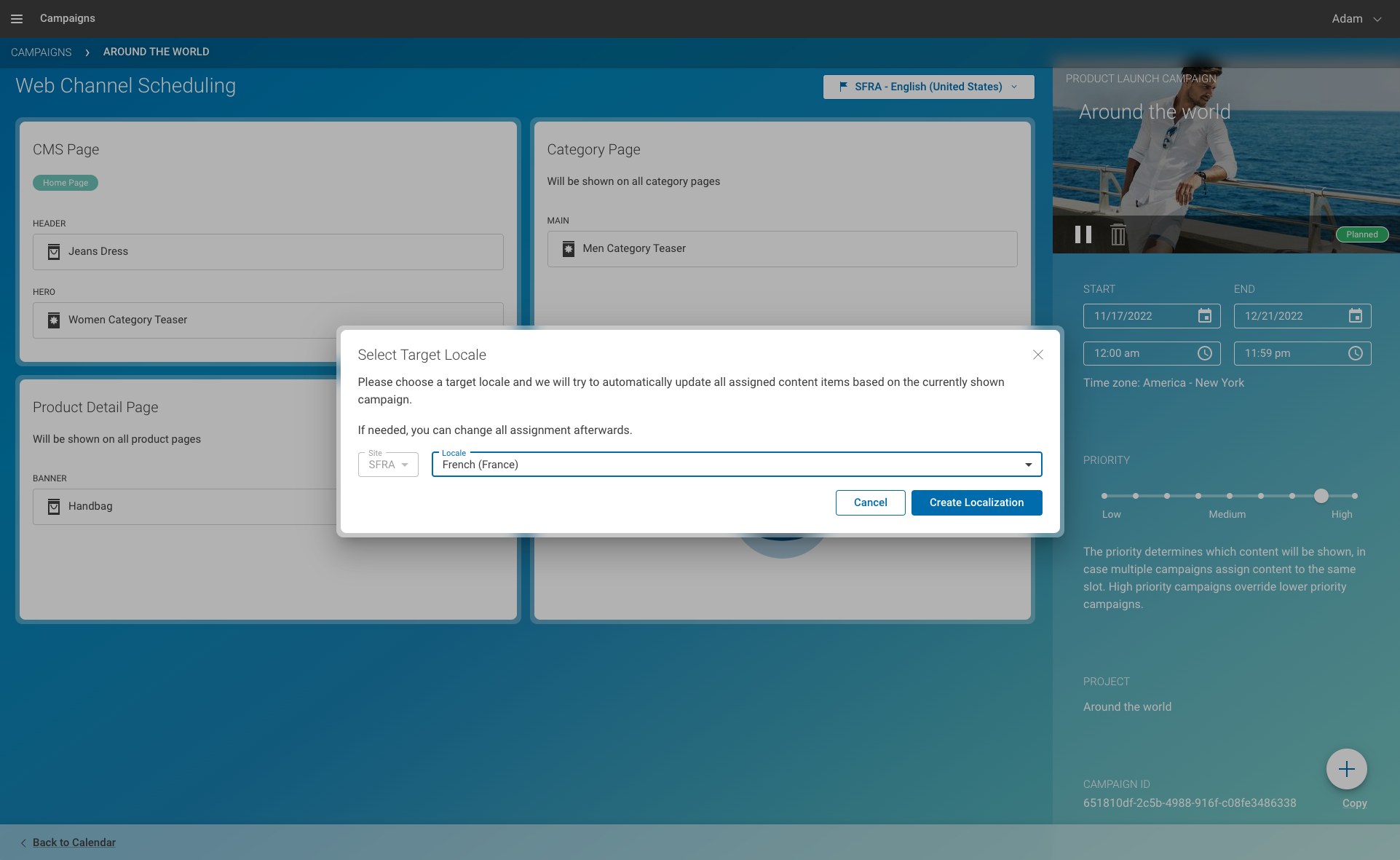 CoreMedia Campaigns screenshot