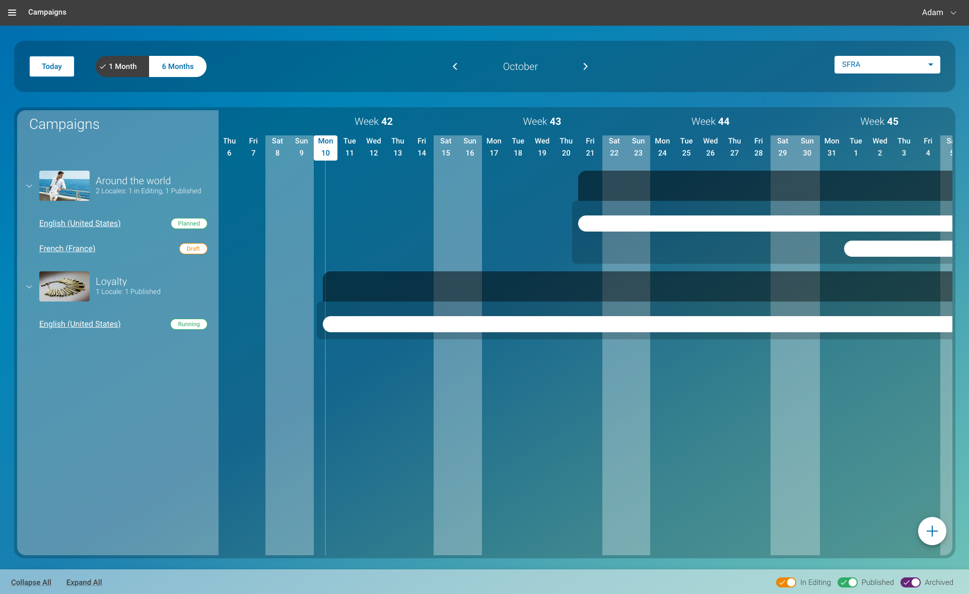 CoreMedia Campaigns screenshot