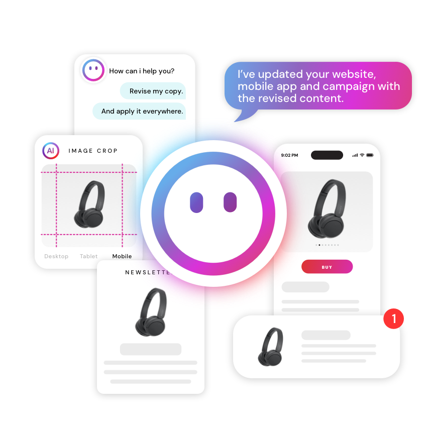 Content management software AI dashboard
