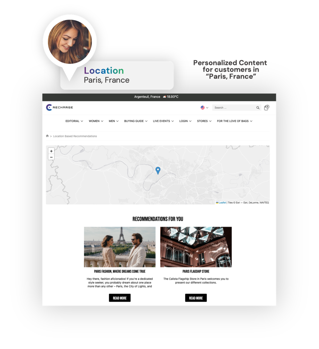 Location-based personalization for Paris user