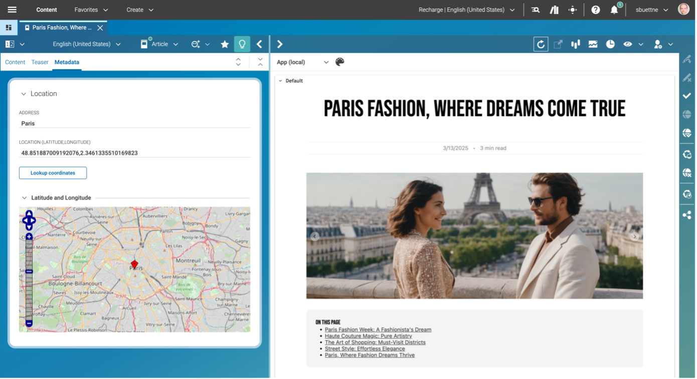 Created location-based personalized content