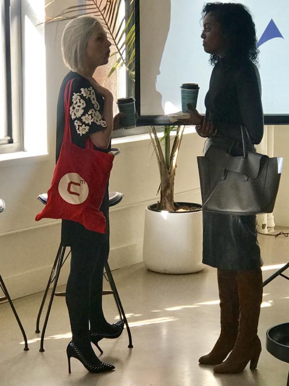 Two women networking