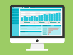 Picture of a monitor with graphs