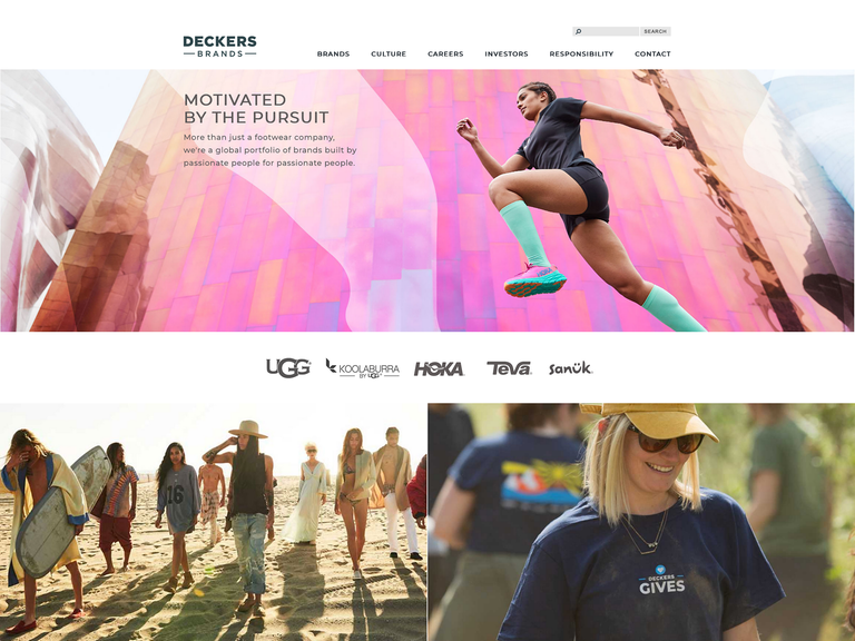 Deckers Brands homepage