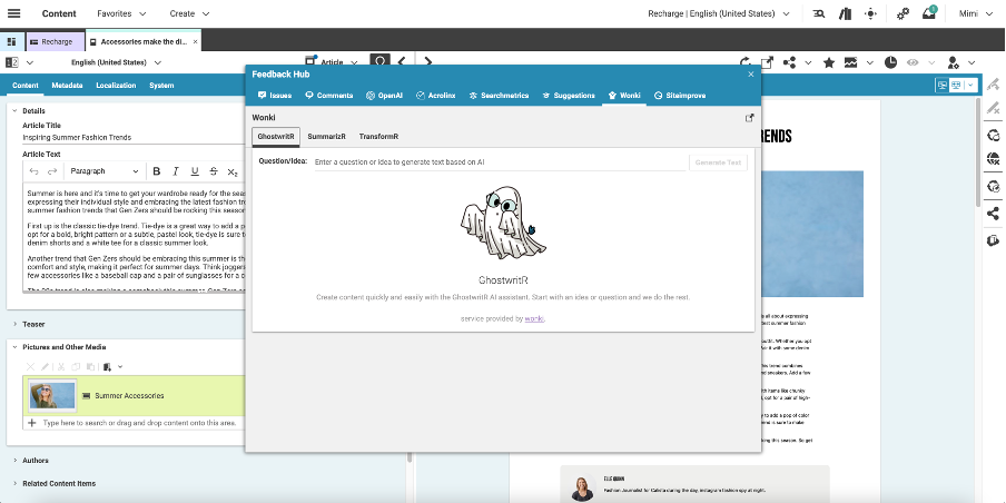 Content Cloud GhostwritR integration by wonki