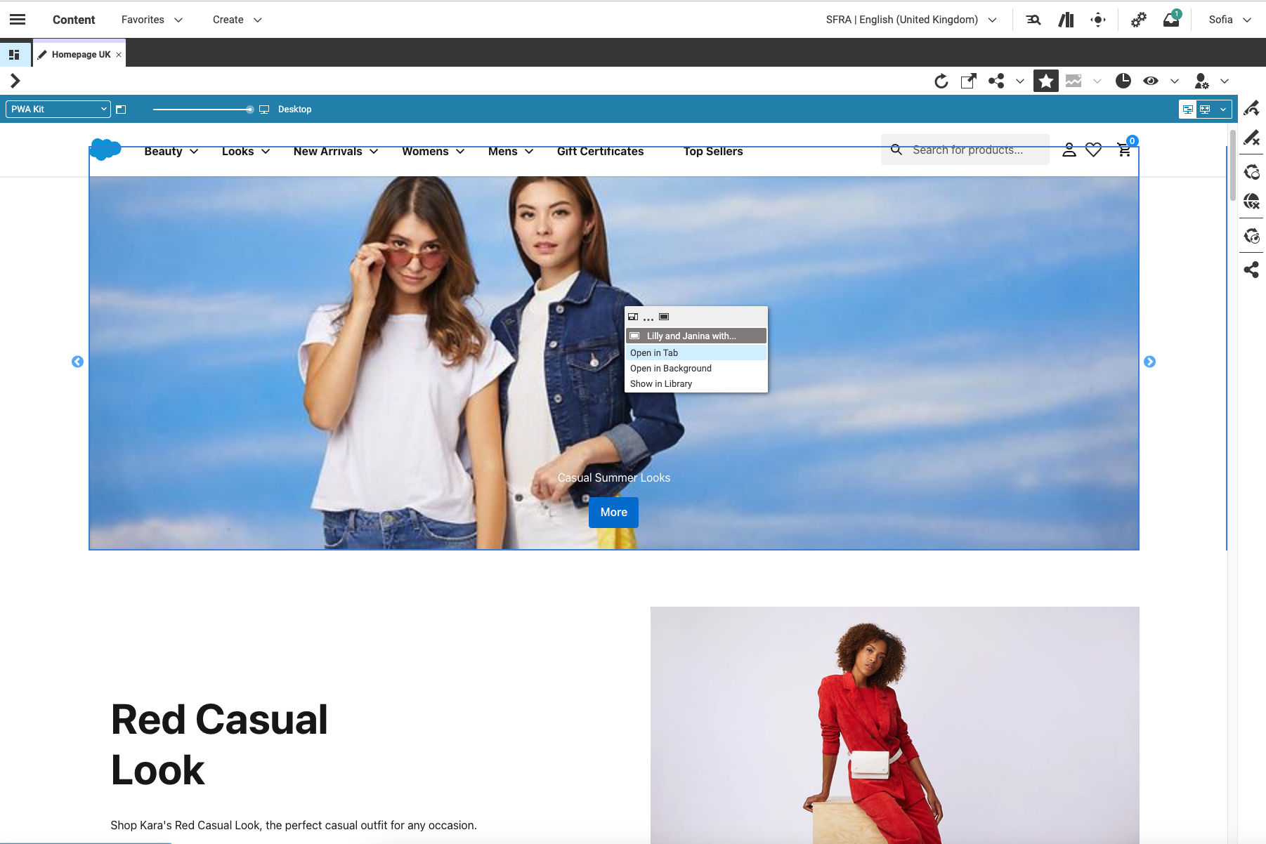 Screenshot of CoreMedia Content Cloud Page