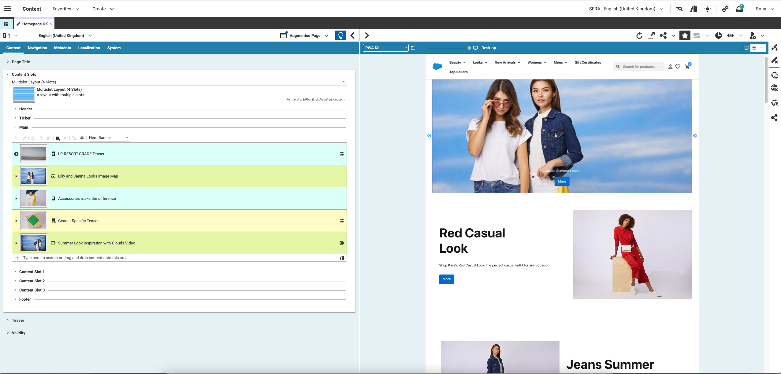 Screenshot of CoreMedia Content Cloud Salesforce PWA